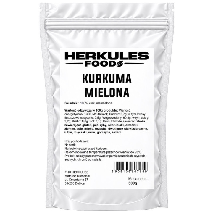 Kurkuma Mielona 500g, Herkules Food – intensywny kolor, charakterystyczny aromat!