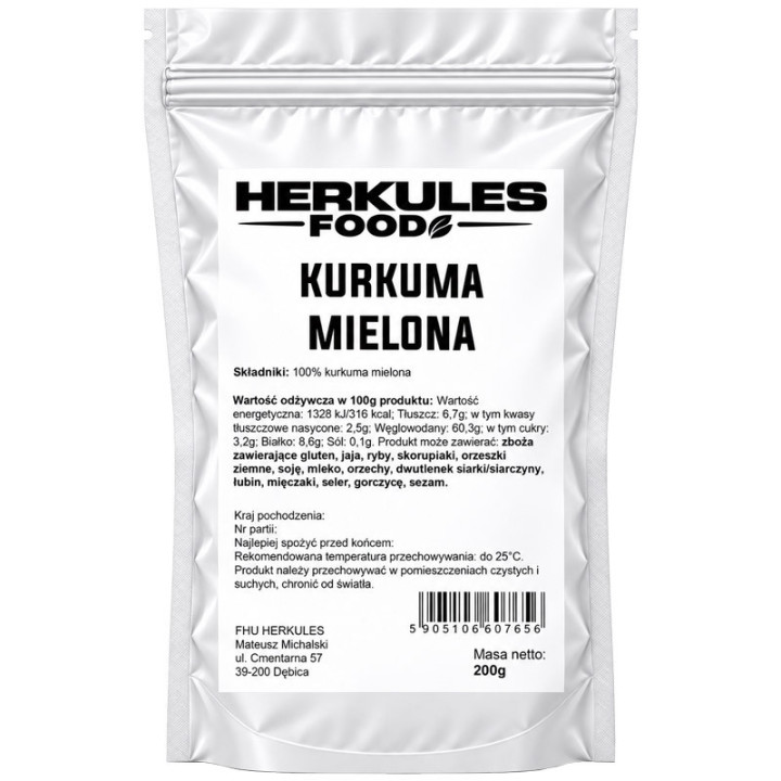 Kurkuma Mielona 200g, Herkules Food – intensywny kolor, charakterystyczny aromat!