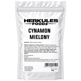 Cynamon Mielony 100g, Herkules Food – wyjątkowy korzenny aromat, przyjemna słodycz!