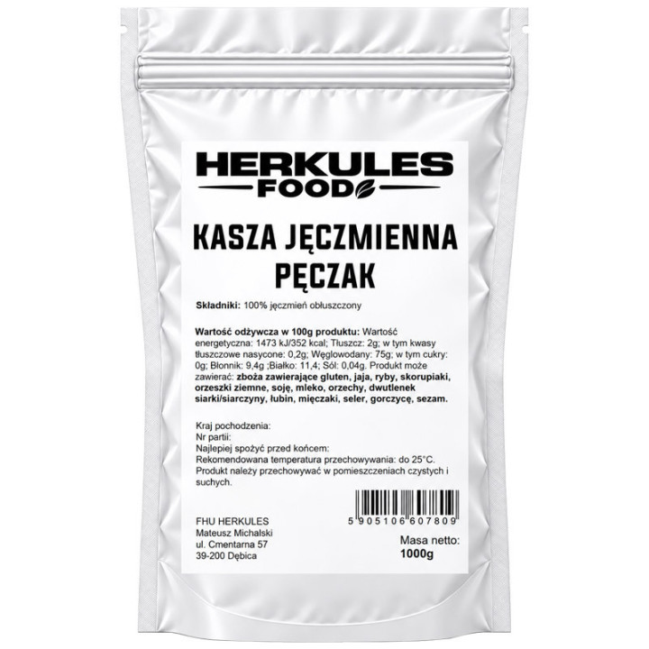 Kasza Jęczmienna Pęczak 1000g, Herkules Food – delikatny, lekko orzechowy smak!