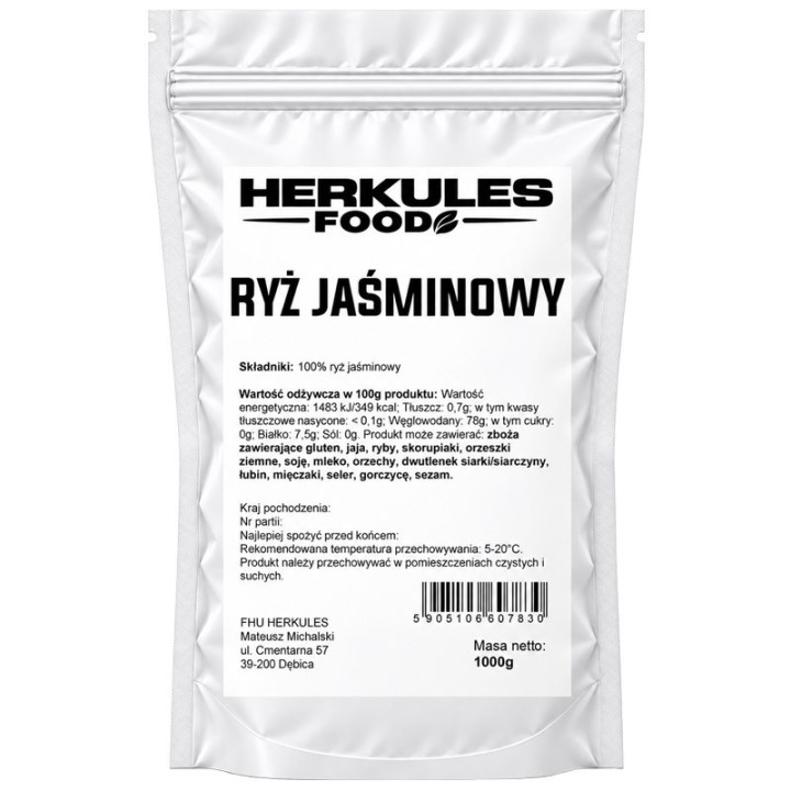 Ryż Jaśminowy 1000g, Herkules Food – delikatny, lekko słodkawy smak!