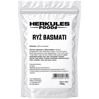 Ryż Basmati 1000g, Herkules Food – delikatny smak, długie ziarna!