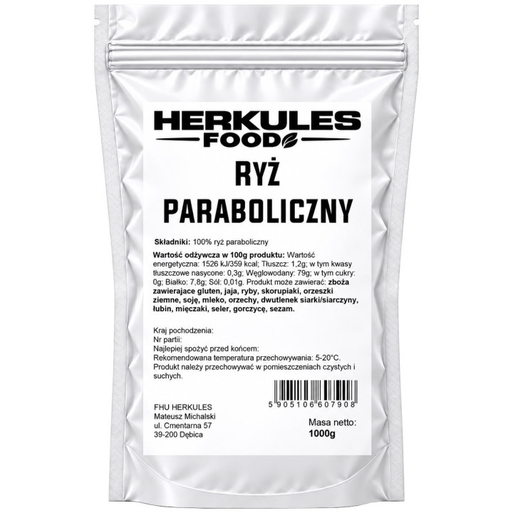 Ryż Paraboliczny 1000g, Herkules Food – delikatny smak, sypkie ziarna!