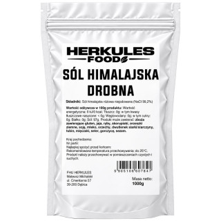 Sól Himalajska Drobna 1000g, Herkules Food – naturalna różowa barwa!