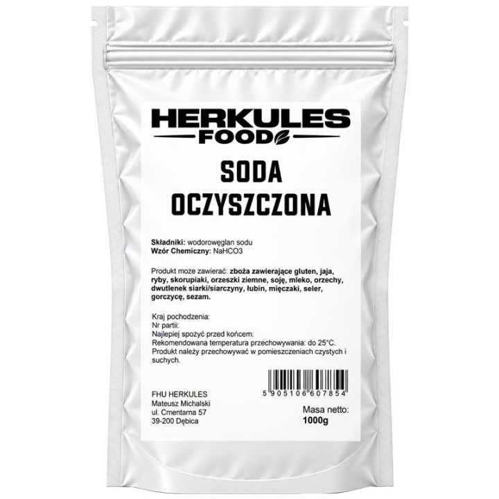 Soda Oczyszczona 1000g, Herkules Food – uniwersalny produkt, szerokie zastosowanie!