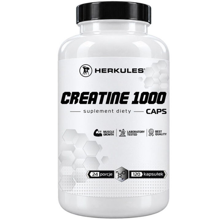 Creatine 1000 120caps, Herkules – siła, wytrzymałość i masa mięśniowa!