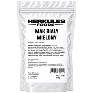 Mak Biały Mielony 500g, Herkules Food – doskonały składnik tradycyjnych wypieków i deserów!