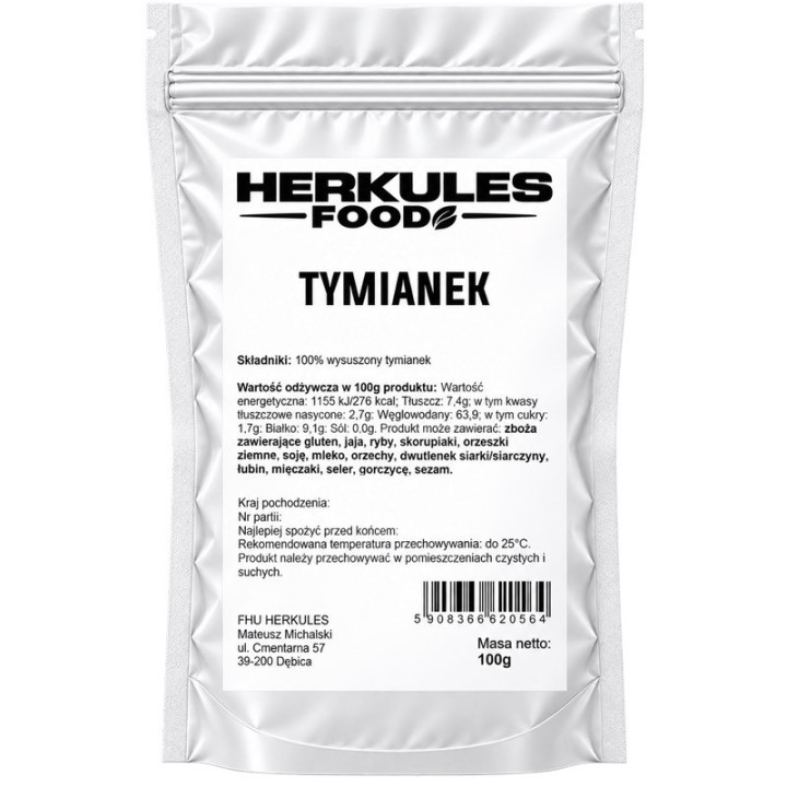 Tymianek 100g, Herkules Food – nadaje wyjątkowy ziołowy charakter!