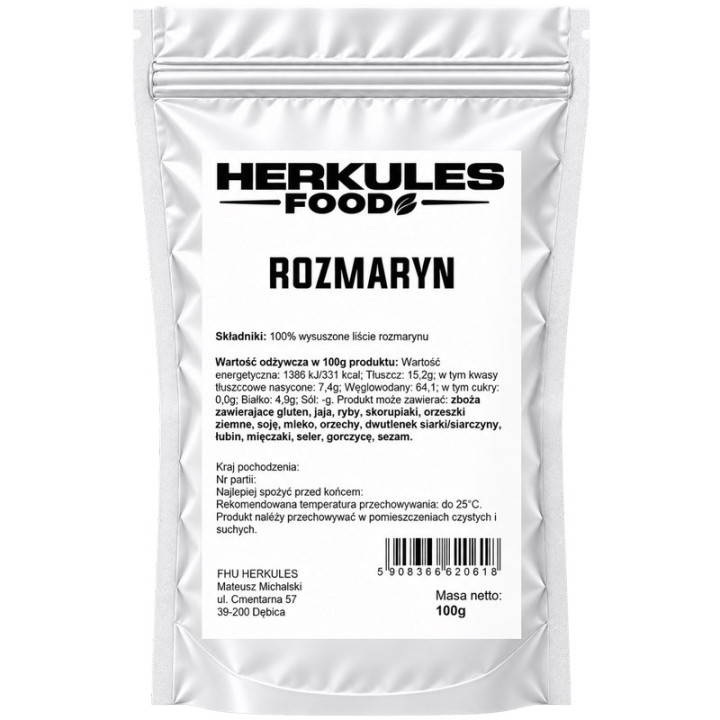 Rozmaryn 100g, Herkules Food – doskonale podkreśla smak mięs, warzyw!