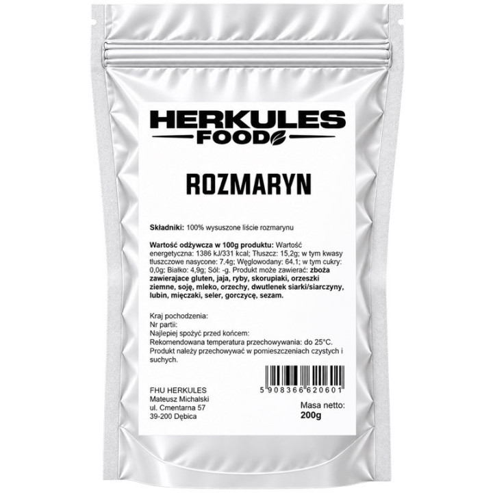 Rozmaryn 200g, Herkules Food – doskonale podkreśla smak mięs, warzyw!