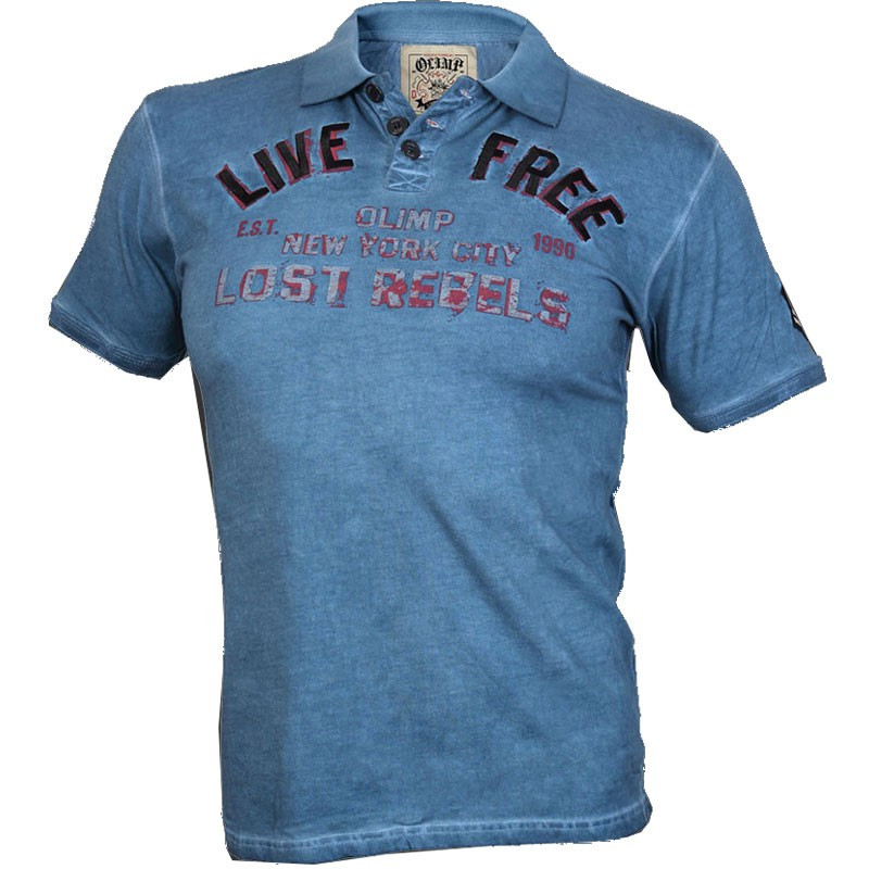 OLIMP Live And Fight Live Free Blue Polo