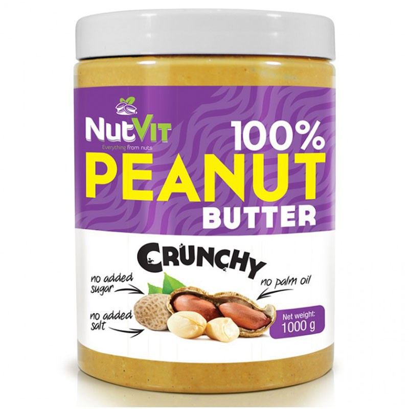 NutVit 100% Peanut Butter Crunchy 1000g MASŁO ORZECHOWE