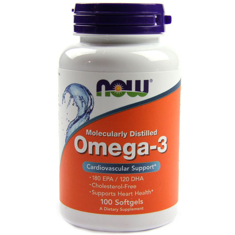 NOW Omega-3 Molecularly Distilled Fish Oil 100caps
