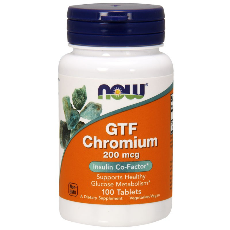 NOW GTF Chromium 200mcg 100tabs