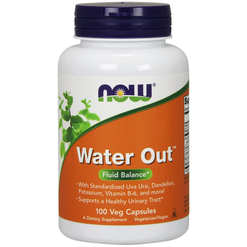 Water Out 100 kapsułek, NOW - moczopędny diuretyk usuwający wodę z organizmu