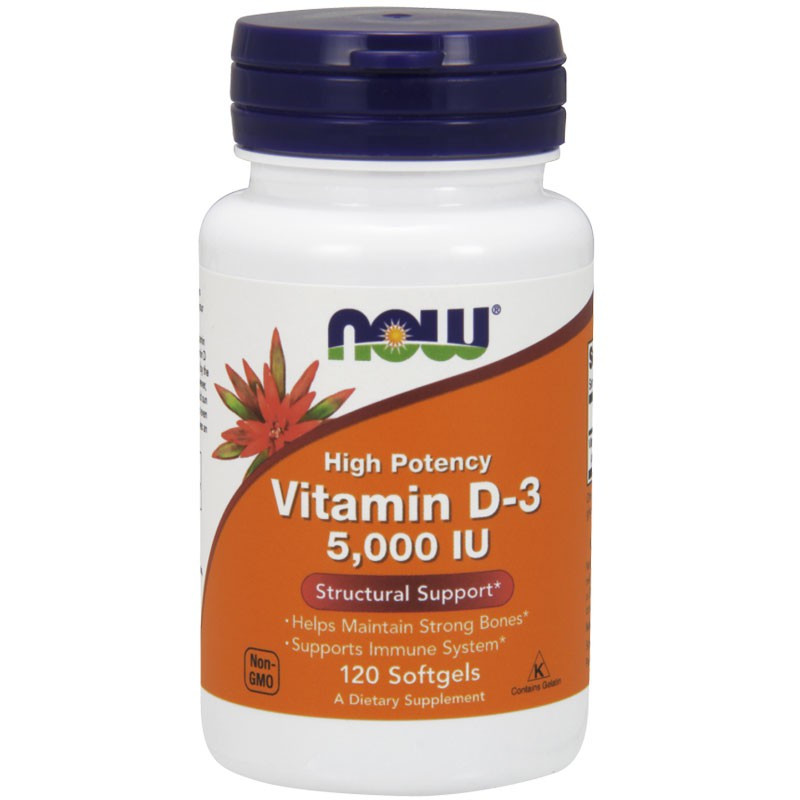 NOW High Potency Vitamin D-3 5,000 IU 120caps