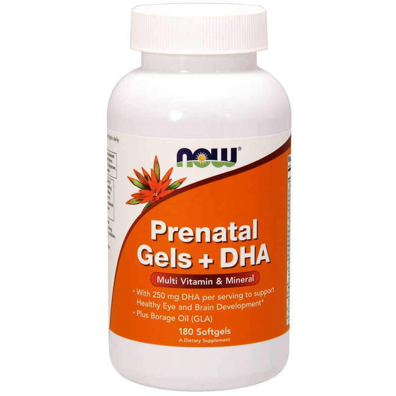 NOW Prenatal Gels + DHA 180caps