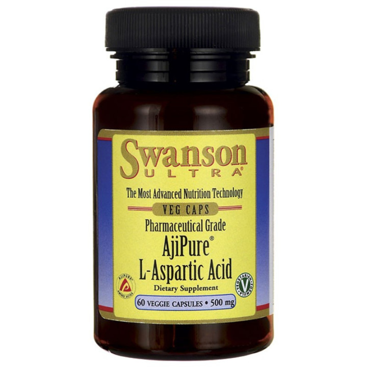 SWANSON Pharmaceutical Grade AjiPure L-Aspartic Acid 500mg 60vegcaps