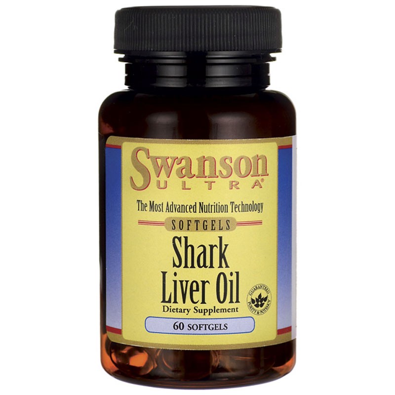 Shark Liver Oil 60 kapsułek, Swansonolej z wątroby rekina o