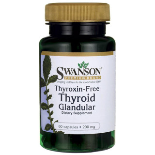 SWANSON Thyroxin-Free Thyroid Glandular 200mg 60caps