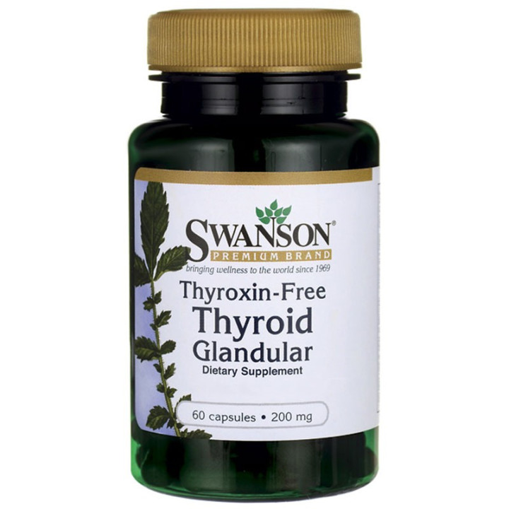 SWANSON Thyroxin-Free Thyroid Glandular 200mg 60caps