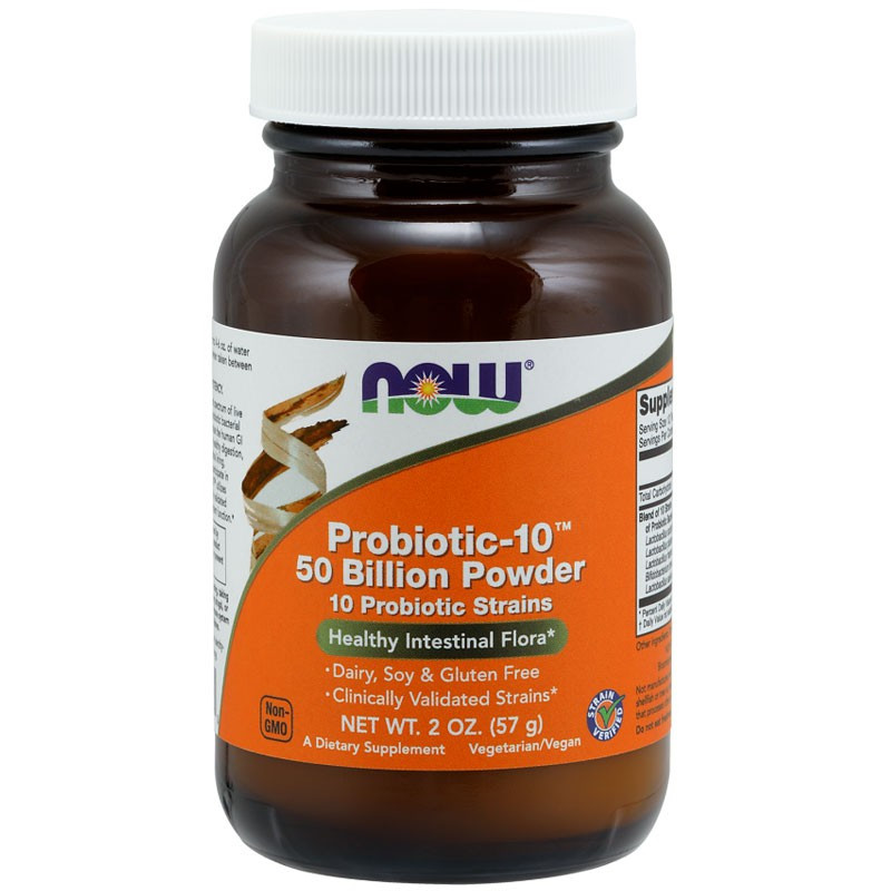 NOW Probiotic-10 50 Billion Powder 10 Probiotc Strains 57g