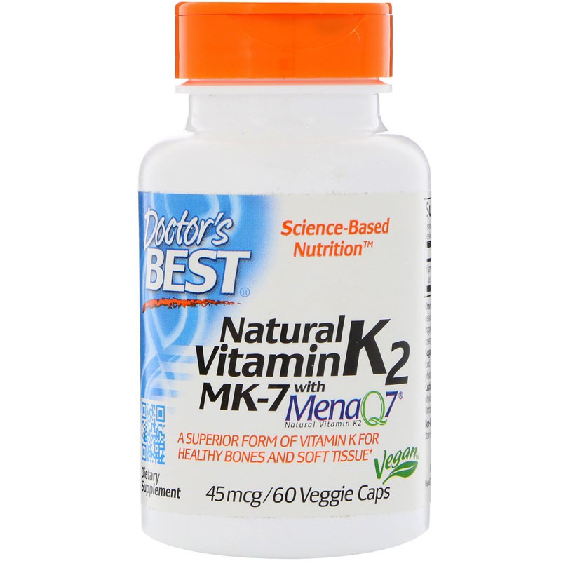 DOCTOR'S BEST Natural Vitamin K2 Mk-7 60vegcaps